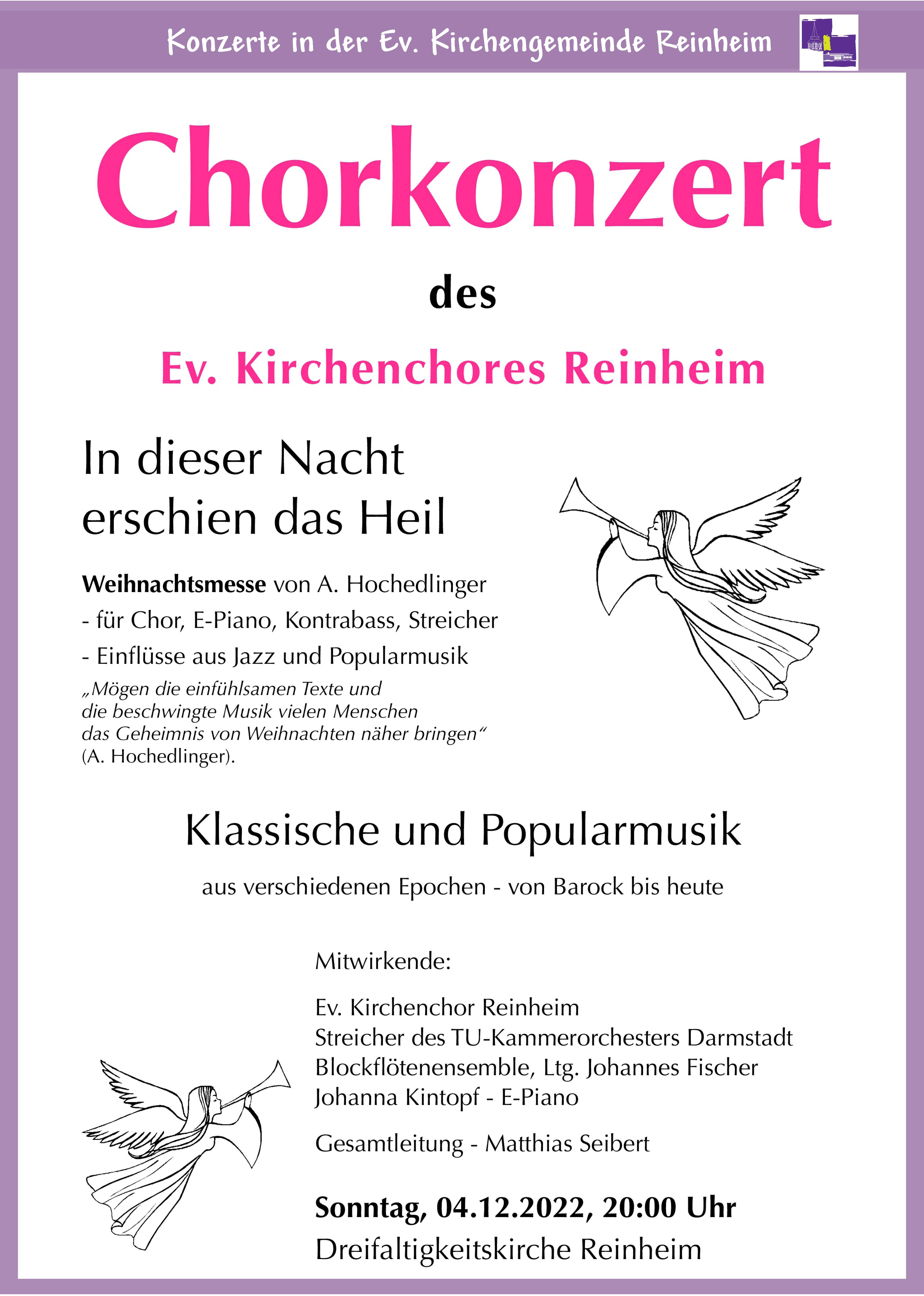 Plakat Konzert Kirchenchor 2022